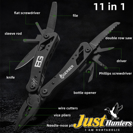 Gerber 11 in 1 Multifunctional Tool Pliers Portable Stainless Steel Folding Knife Pliers Outdoor Camping EDC Survival Tool