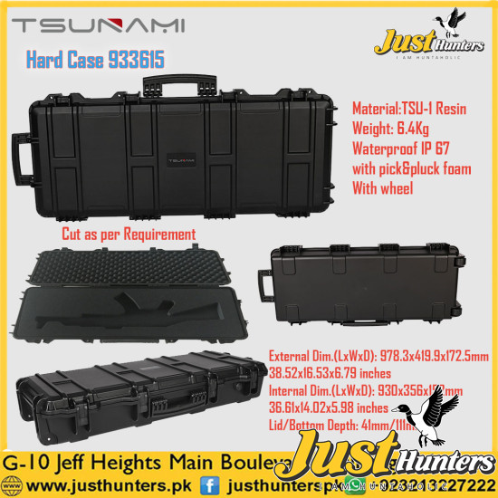 TSUNAMI 933615  IP67 Hard Plastic Case for Rifle and Shotgun