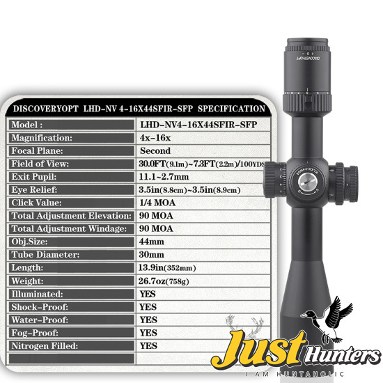 Discovery Optics LHD-NV 4-16X44 SFIR Scope Model 2023