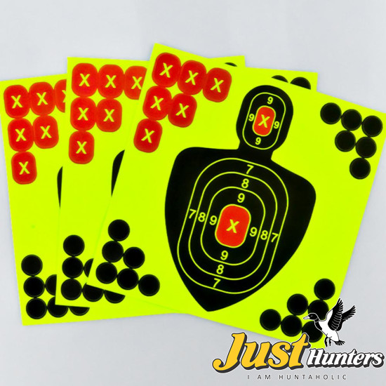 10Pcs Shooting Target Papers Adhesive Shots Target Papers Stickers Fluorescent