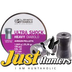 JSB Ultra Shock .22 (5.5) Cal, 25.39 Grains, Hollowpoint, 150ct JSB Ultra Shock .22 (5.5) Cal, 25.39 Grains, Hollowpoint, 150ct