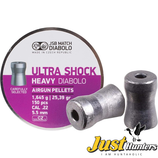 JSB Ultra Shock .22 (5.5) Cal, 25.39 Grains, Hollowpoint, 150ct