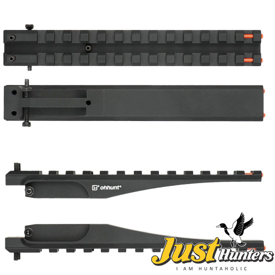 ohhunt AK 47/74 and Saiga Rear Sight Rail Mount with Fiber Optic for Red Dot Sight