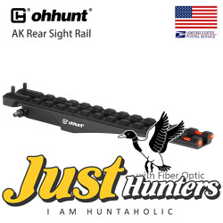 ohhunt AK 47/74 and Saiga Rear Sight Rail Mount with Fiber Optic for Red Dot Sight ohhunt AK 47/74 and Saiga Rear Sight Rail Mount with Fiber Optic for Red Dot Sight