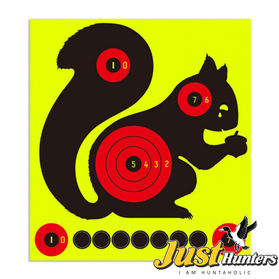 10 Pcs Adhesive Shooting Target Papers Squirrel Fluorescent Sticker