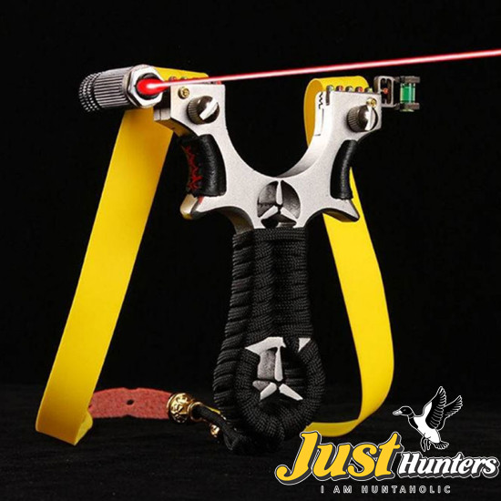 Slingshot of Resin Flat Rubber Band Hunting Shooting Catapult with Laser
