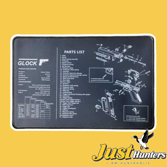 Glock Pistol Cleaning Mat with Parts List