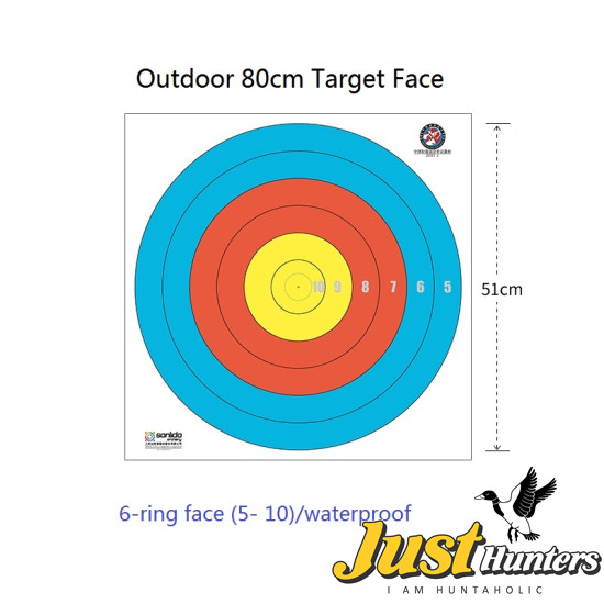 5X Sanlida Archery X10 Polyster Waterproof Target Face 6 Ring