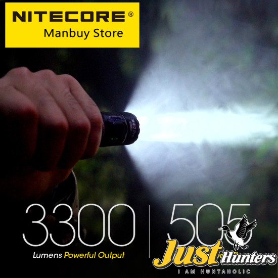 NITECORE MH12 Pro 3300 Lumens Rechargeable Compact Flashlight 505 Meter Tactical Torch UHi40 LED Beam 5300mAh 21700 Battery