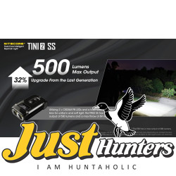 Nitecore TINI2 SS Keychain Flashlight, 500 Lumen USB-C Rechargeable Fast Charging with Digital Display (Stainless Steel)