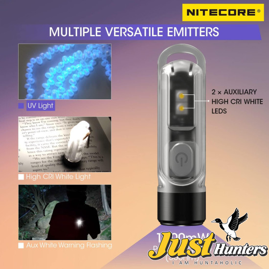 Nitecore TIKI UV 365nm Ultraviolet USB-C Rechargeable Keychain EDC Light