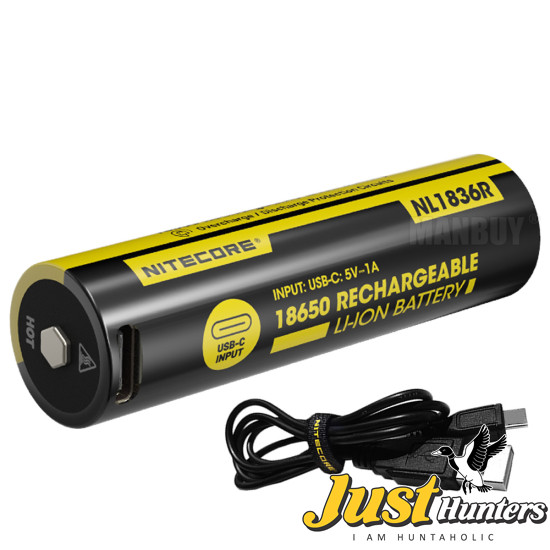 NITECORE NL1836R 3600mAh High Performance Built-in type-C Charging Port - 18650