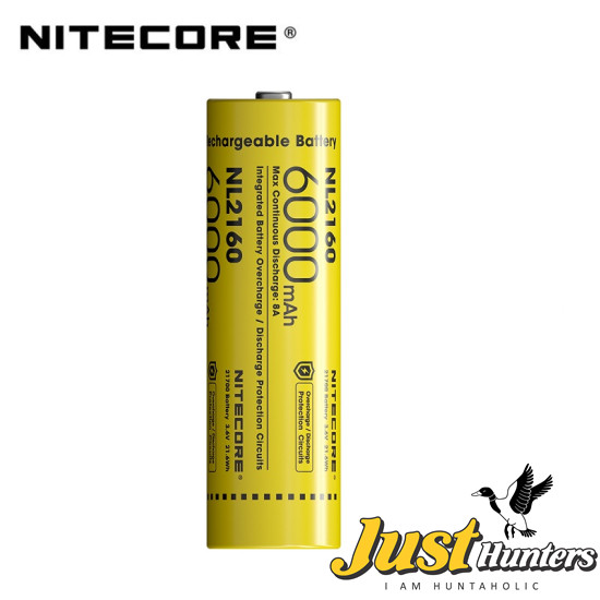 Nitecore NL2160, 6000mAh, High Capacity 3.6V, 21700 Rechargable Battery