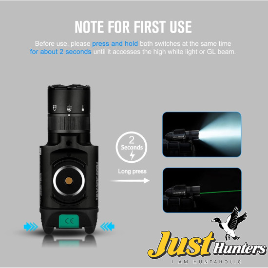 OLIGHT Baldr Pro R 1350 Lumens Magnetic USB Rechargeable Tactical Flashlight with Green Laser