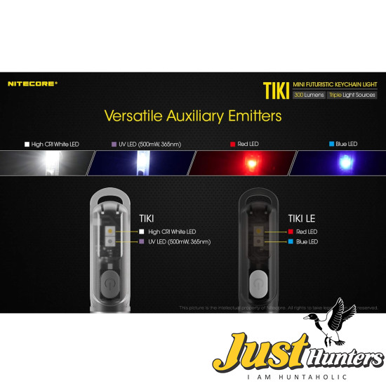 Nitecore Tiki Keychain Flashlight with UV High CRI Lights, 300 Lumens USB Rechargeable