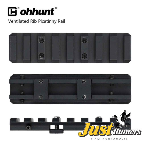 Ohhunt Ventilated Shotgun Rib Mount Picatinny Rail - 3.35 inch 8 Slot
