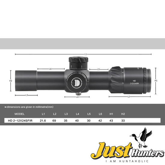 Discovery Optics HD 2-12X24 SFIR FFP Scope