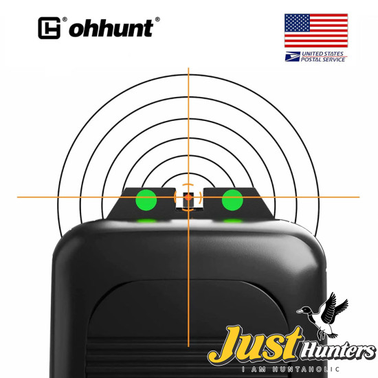 ohhunt® Green Red Fiber Optic Sight Front & Rear Sights for Glock Pistols