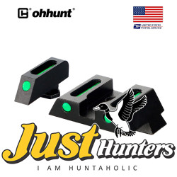 ohhunt® Green Red Fiber Optic Sight Front & Rear Sights for Glock Pistols