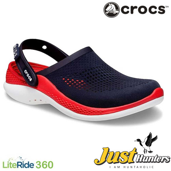 Crocs literide black and red store