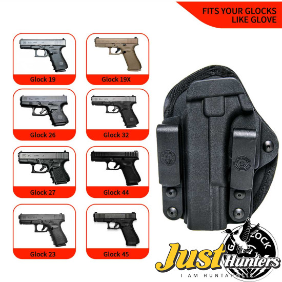 G19 -Double Clip Sweatproof IWB Kydex Holster Fits Glock 19/19X/23/26/27/32/44/45