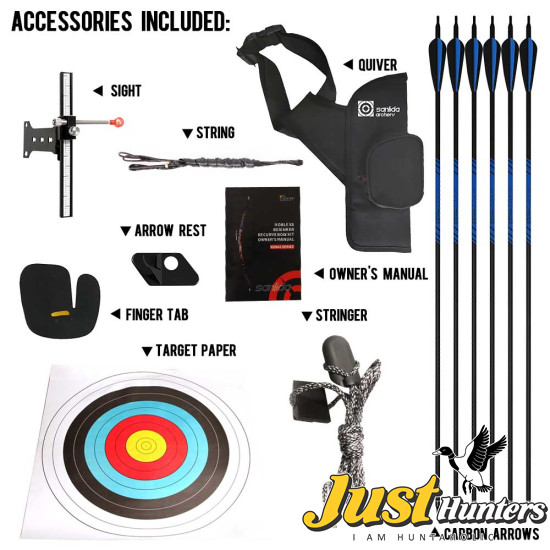 Sanlida Archery Noble 48" 54" Standard Beginner & Intermediate Recurve Bow Kit