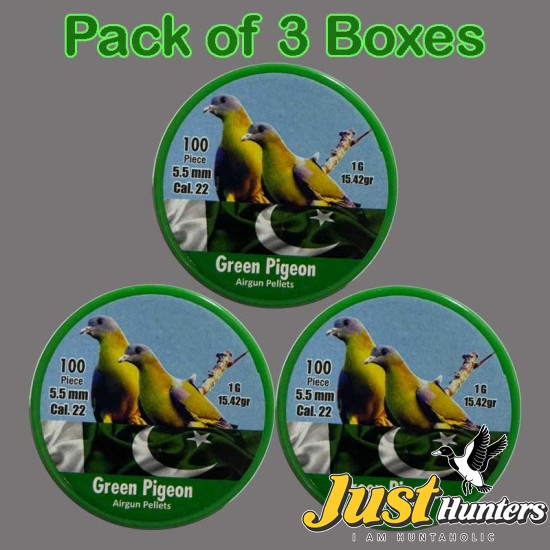 Green Pigeon Pellets .22 Cal. Pack of 3 Boxes