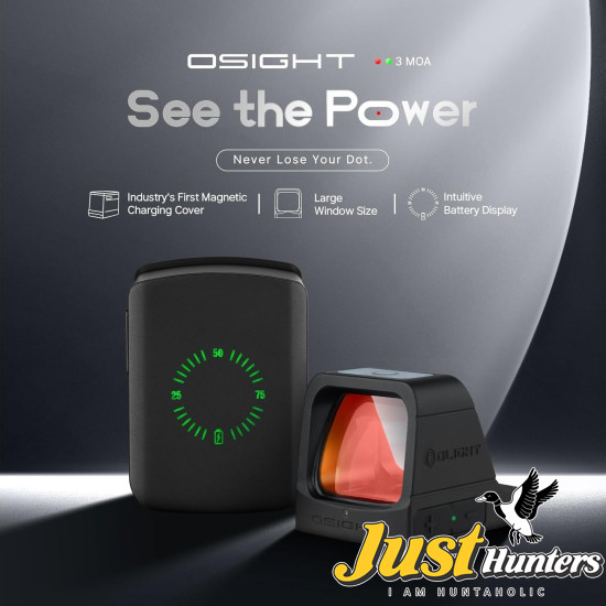 OLIGHT Osight 3 MOA Rechargeable Red Dot Open Reflex Sight with Charging Cover, Tactical Parallax-Free Sight, Picatinny Mount Compatible OLIGHT Osight 3 MOA Rechargeable Red Dot Open Reflex Sight with Charging Cover, Tactical Parallax-Free Sight, Picatinny Mount Compatible