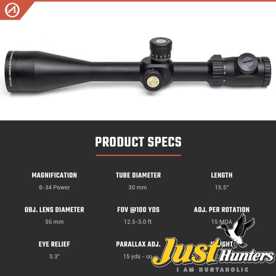 Athlon Optics Argos BTR 8-34X56 FFP IR ATMR MOA Reticle Riflescopes Athlon Optics Argos BTR 8-34X56 FFP IR ATMR MOA Reticle Riflescopes