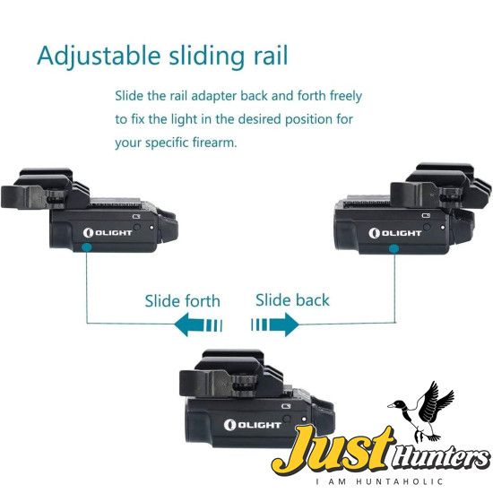 OLIGHT Rail Mount for Tactical Light on Glock 43X MOS, Compatible with Different Set-ups, Fits with Baldr S, Baldr S BL, Baldr RL Mini, Baldr Mini, PL-Mini 3 and PL-Mini 2