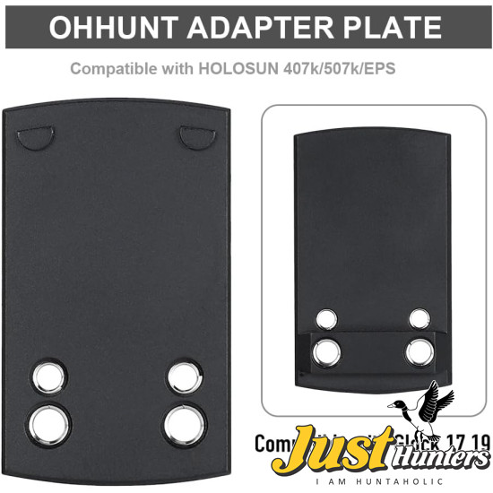 ohhunt® Red Dot Mounting Adapter Plate for Glock RMSc Footprint Compatible with Holosun 407k/507k/EPS Carry