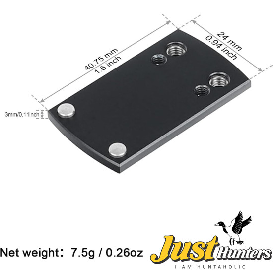 ohhunt® Red Dot Mounting Adapter Plate for Glock RMSc Footprint Compatible with Holosun 407k/507k/EPS Carry