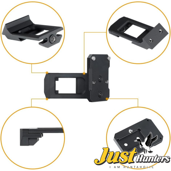 Ohhunt® 45° Canted Picatinny Mount Red Dot Adapter Plate for RMR Footprint Optics Holosun 407C/507C/508T & Trijicon RMR/SRO