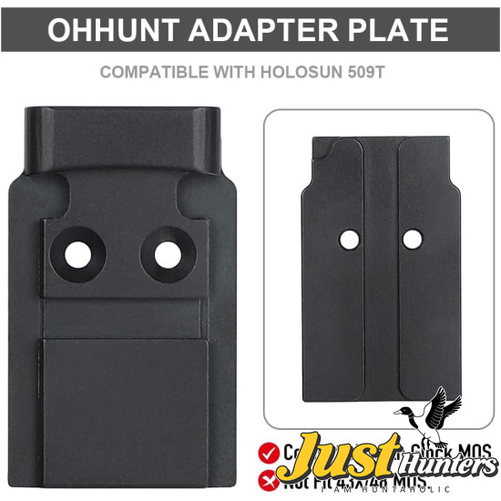 Ohhunt Red Dot Mounting Adapter Plate for Glock Compatible with Model 17 19 MOS for Holosun 509T