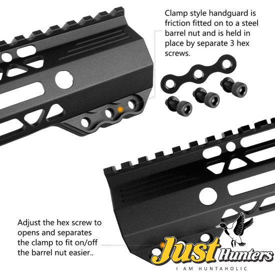 Ohhunt® AR-15 M-lok Free Float Handguard Slim & Lightweight  7'' 9" 10" 11" 12'' 13.5" 15"