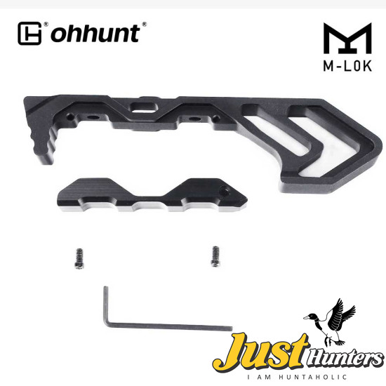 M-LOK Handstop Barricade Stop Aluminum Angled Foregrip for AR-15 AR-10 - Black