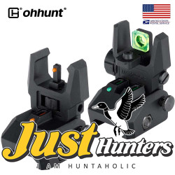 Ohhunt® Green Red Dot Flip Up Sights Fiber Optics Polymer Front Rear Back Up Sight