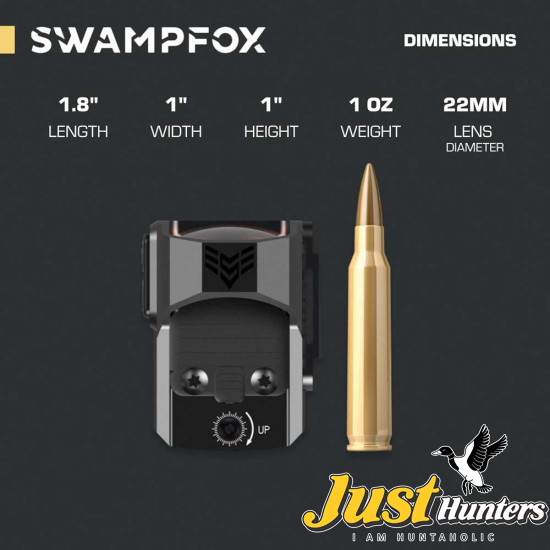 Swampfox Kingslayer Pistol Cut RMR Foot Print 1x22 Micro Reflex Circle Red Dot Sights 3 MOA