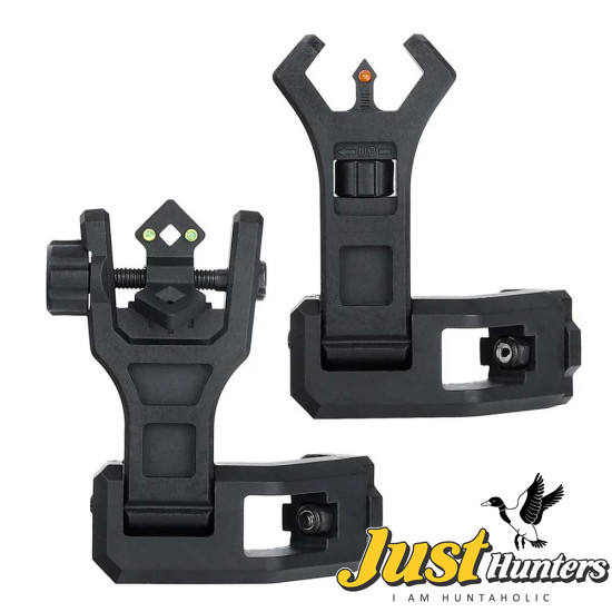Ohhunt hhunt 45 Degree Offset Flip Up Front and Backup Rear Sight with Green Red Fiber Optic Dot