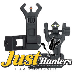 Ohhunt hhunt 45 Degree Offset Flip Up Front and Backup Rear Sight with Green Red Fiber Optic Dot
