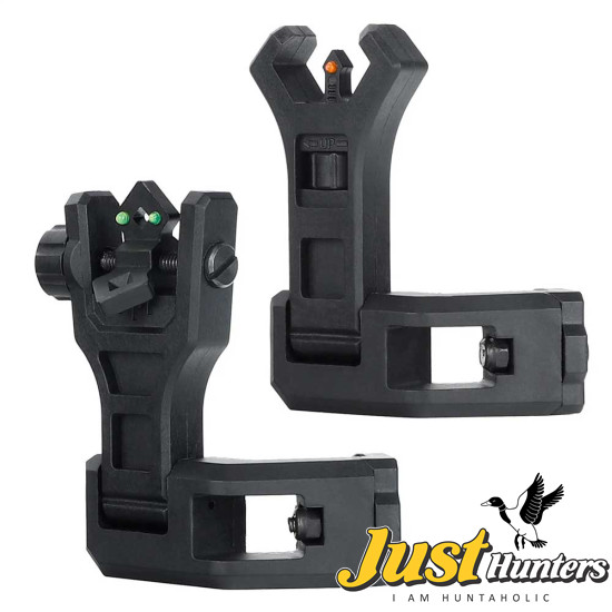 Ohhunt hhunt 45 Degree Offset Flip Up Front and Backup Rear Sight with Green Red Fiber Optic Dot