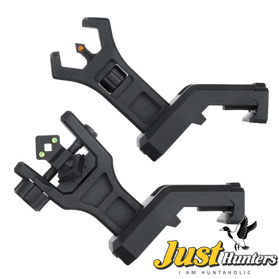Ohhunt hhunt 45 Degree Offset Flip Up Front and Backup Rear Sight with Green Red Fiber Optic Dot