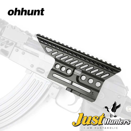 Ohhunt B-13 Classic AK Side Optic Mount Quick Detach Scope Rail Base Low Weight and Strength Picatinny Mounting Black
