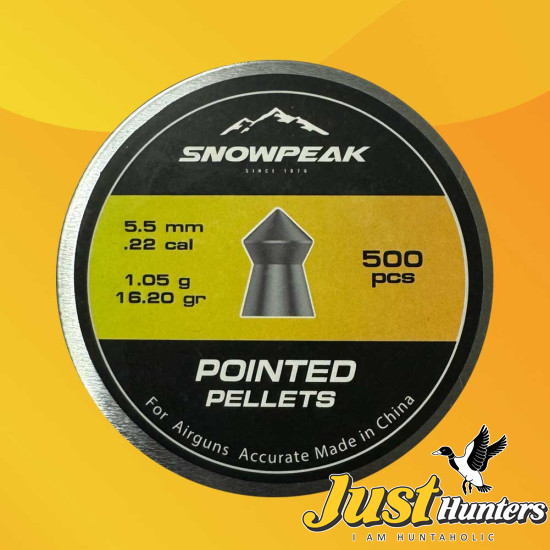 Snow Peak Pointed Pellets .22 (5.5) Cal. 16.20 Gr 500 Qty.