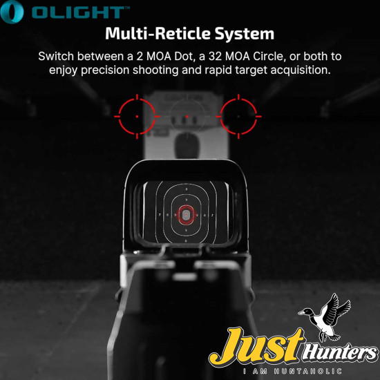 OLIGHT Osight S Multi-Reticle Micro Enclosed Sight with Charging Cover, 2 MOA Dot & 32 MOA Circle for RMSc Footprint