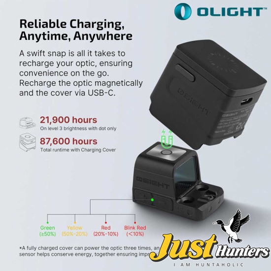 OLIGHT Osight S Multi-Reticle Micro Enclosed Sight with Charging Cover, 2 MOA Dot & 32 MOA Circle for RMSc Footprint