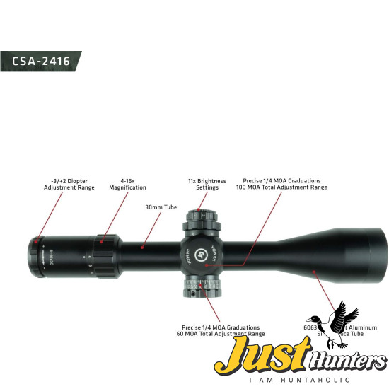 Crimson Trace Optics Sport Riflescope 4-16x50mm MOA/FFP with MR1-MOA IR Crimson Trace Optics Sport Riflescope 4-16x50mm MOA/FFP with MR1-MOA IR
