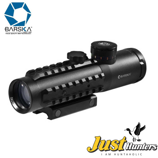 Barska 4x30 Electro Sight Multi-Rail Riflescope Illuminated Red/Green Mil-Dot Reticle, Integrated Picatinny Mount