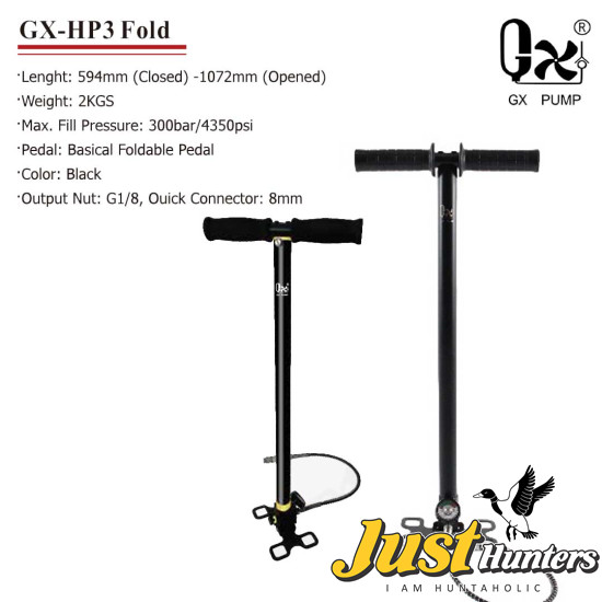 GX-HP3 Fold PCP Manual Pump 300 Bar / 4350 PSI