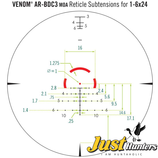 Vortex Optics Venom® 1-6x24 SFP AR-BDC3 (MOA) Reticle | 30mm Tube Vortex Optics Venom® 1-6x24 SFP AR-BDC3 (MOA) Reticle | 30mm Tube